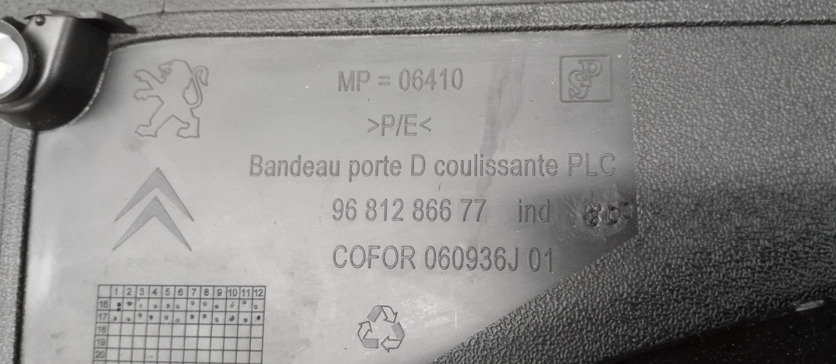 Bočna obloga Tapicerka vrata desni zadnji Berlingo III Partner III 08-18