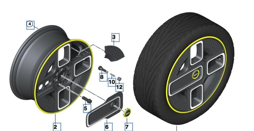 DEKOR FELGI komplet MINI COOPER SE - ELEKTRYK 6889173 20-