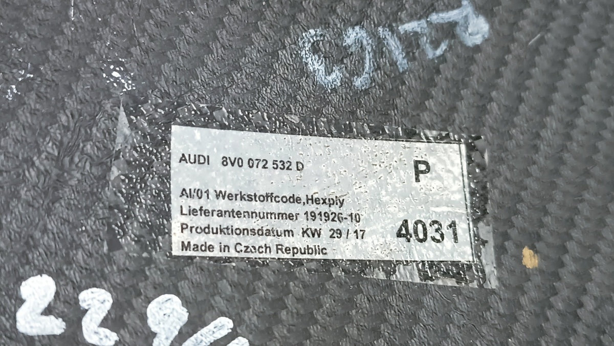 obloga lijevi Lusterka Carbon Audi A3 S3 RS3