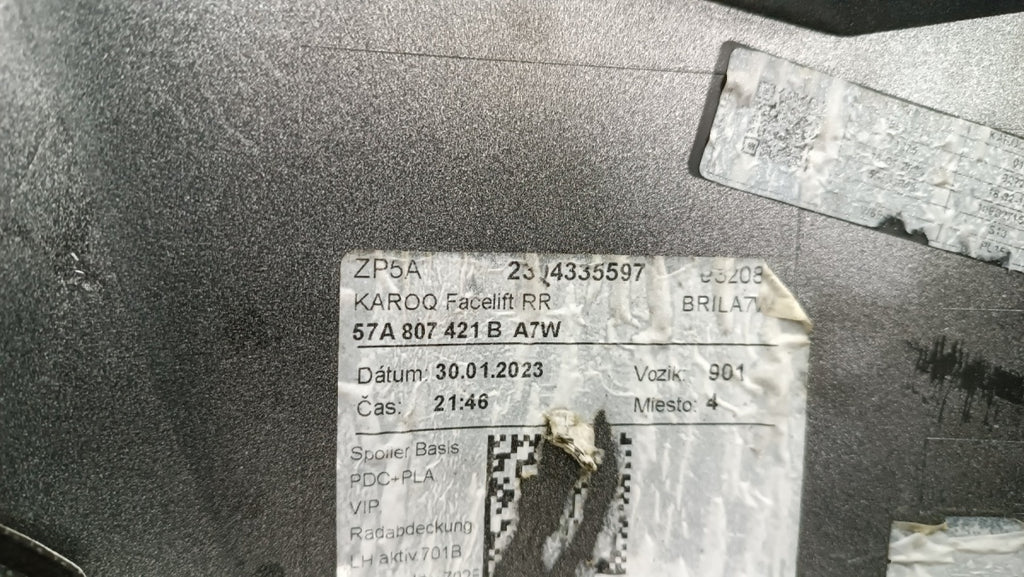 Zadnji branik Skoda Karoq 57A Lift 21- (6 PDC +Wiązka)